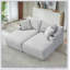 Méridienne double compressible avec porte-gobelets - aucun assemblage requis, causeuse moelleuse moderne pour une détente intérieure-668862875