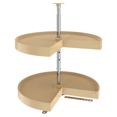 Rev-A-Shelf Lazy Susan Pie-Cut Polymer Two-Shelf, Almond