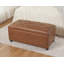 Banc repose-pieds de rangement rectangulaire en similicuir 35 po avec roulettes-15541553