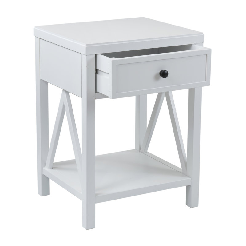 Nadeau Wood Nightstand, White