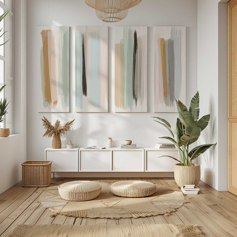 Pastel Panache | 4 Panel Split Large Canvas Print | Combined Size 40" x 60", 48" H x 72" W