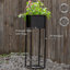 Boîte à fleurs surélevée pour l'intérieur et l'extérieur en métal noir 27 po - ensemble de 2 auberge-360732389-360732394
