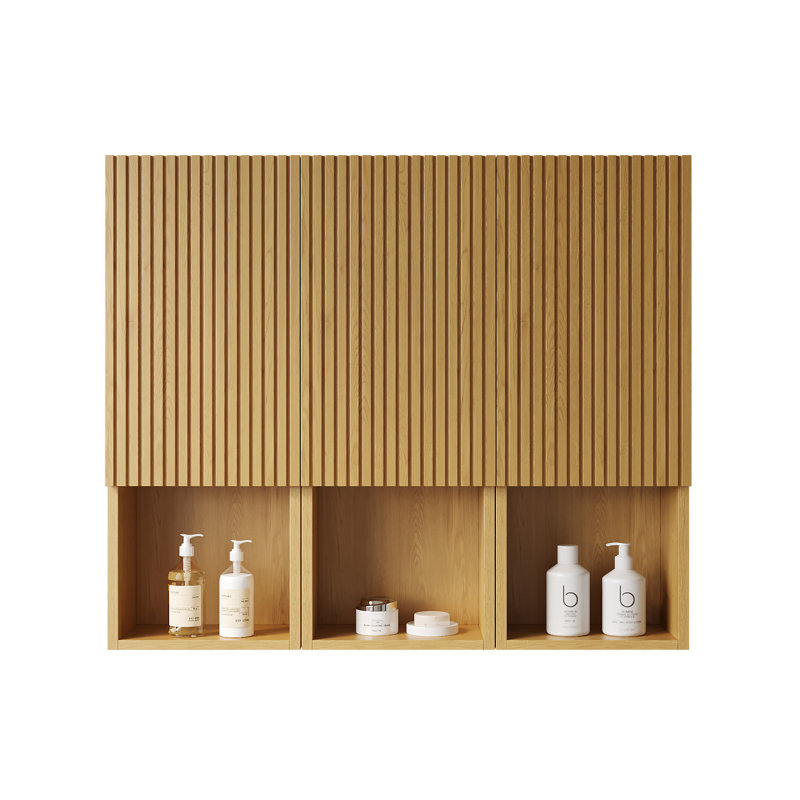 MITCH 41" Bathroom Wall Mounted Cabinet, Golden Oak