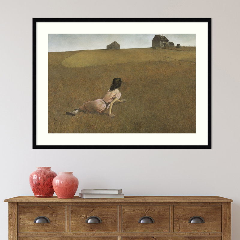 «Christinas World» par Andrew Wyeth - impression d'un seul cadre, H 30 po x l 41 po x P 1 po, Noir