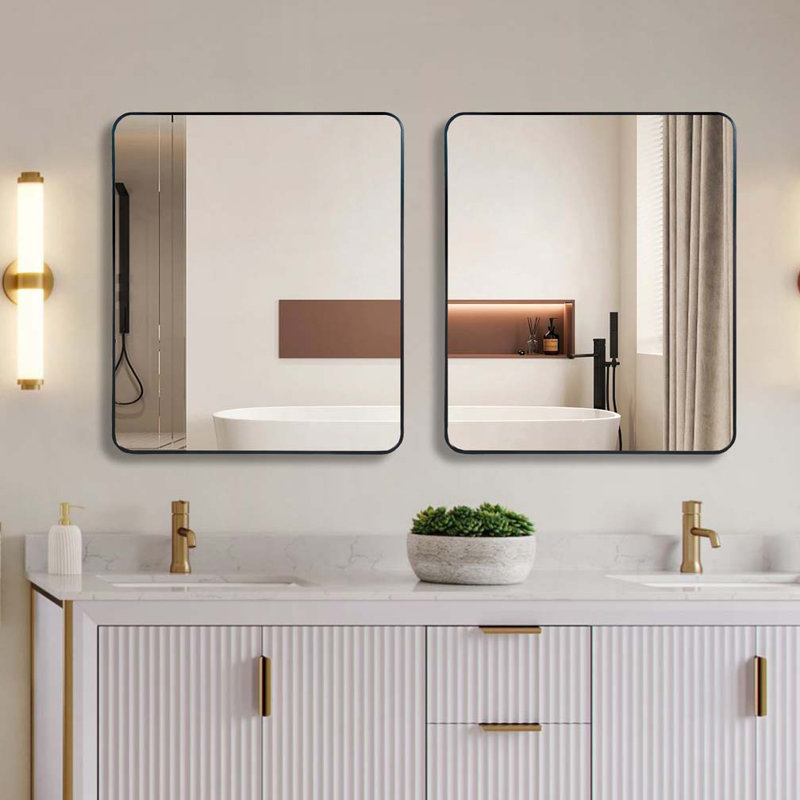 Miroir mural de salle de bain 30 "x 36", Noir