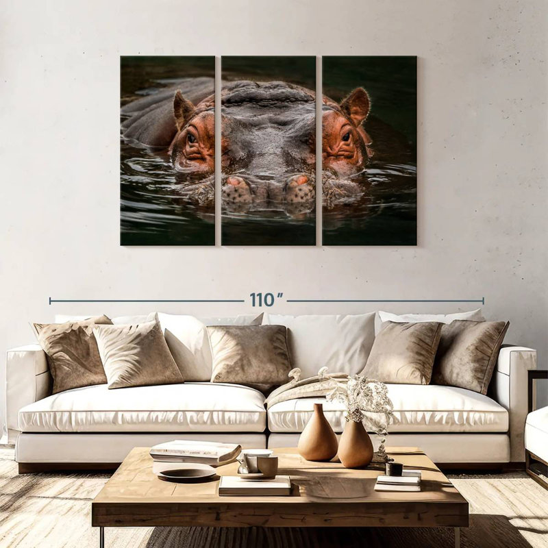 Brampt Submerged Hippo, 48" H x 74" W