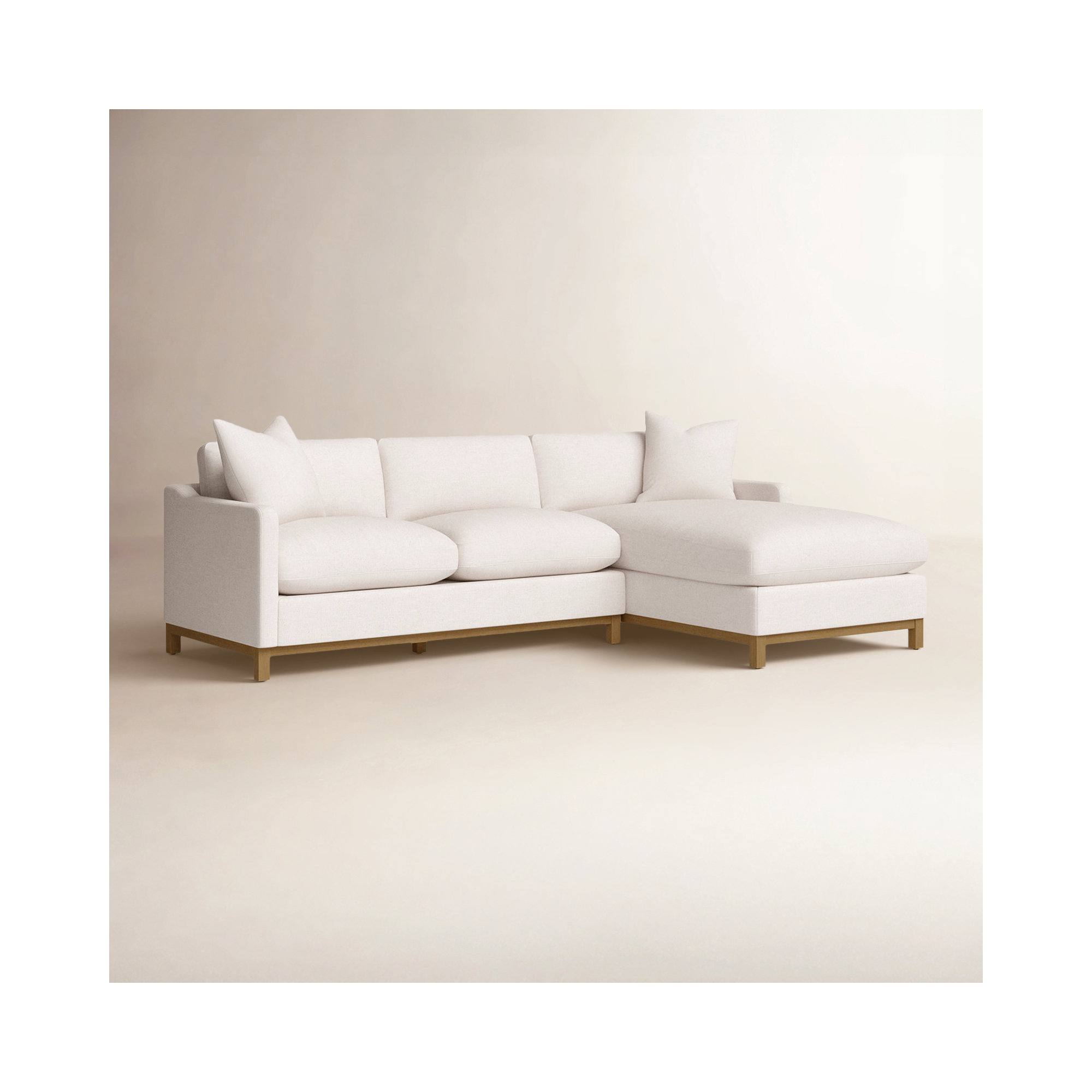 Cami 2 - Piece Upholstered Chaise Sectional, Right Hand Facing, Cloud Linen Blend