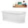 71" Streamline Soaking Freestanding Tub and Tray With Internal Drain