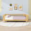 Grand lit plateforme en bois avec rail latéral amovible et coins arrondis-60192478