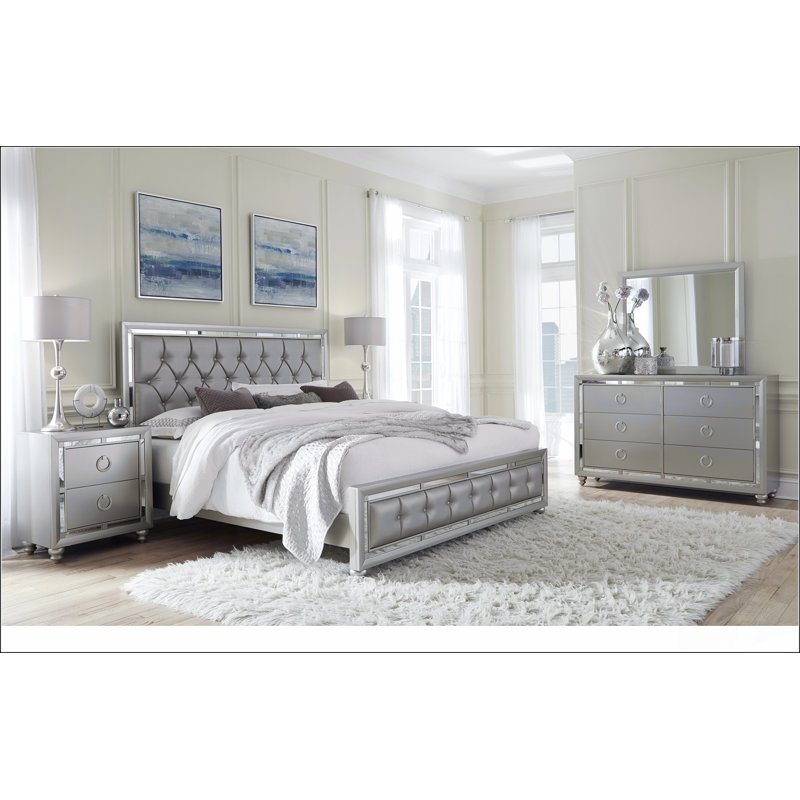 Lit double Chloe Gemstone Silver Matériaux robustes et durables, modernes et simples, respectueux de l'environnement, faciles à installer