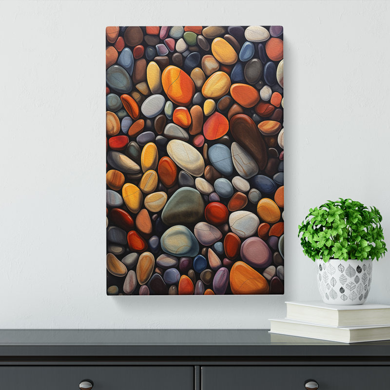 Pebbles Hard Edge - Wrapped Canvas, 76cm H x 50cm W x 3cm D