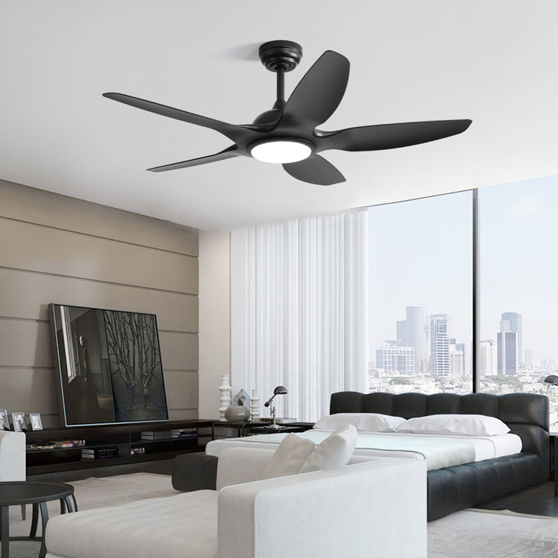 Ventilateur de plafond 48 "avec lumière DEL, Noir, noir, noir, noir
