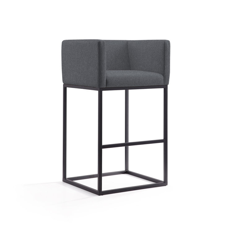 Upholstered Counter Stool with Metal Frame