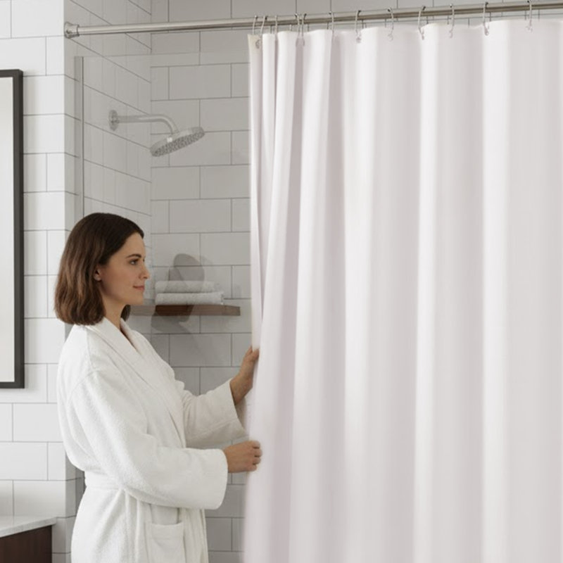 Doublure de rideau de douche simple Dareios PEVA, Blanc, H 72 po x l 72 po