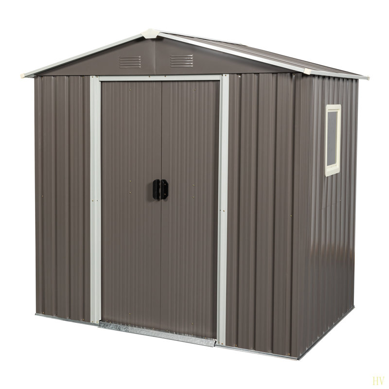 Remise de rangement extérieure en métal 6 pi x 5 pi avec fenêtre