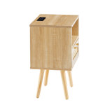 Okawville Rattan Nightstand with Drawer Bed Side Table Modern Nightstand Bedroom End Tables