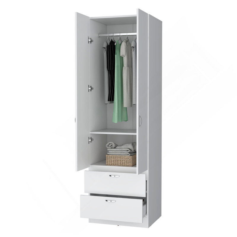 Armoire 2 tiroirs blanche 2 tiroirs