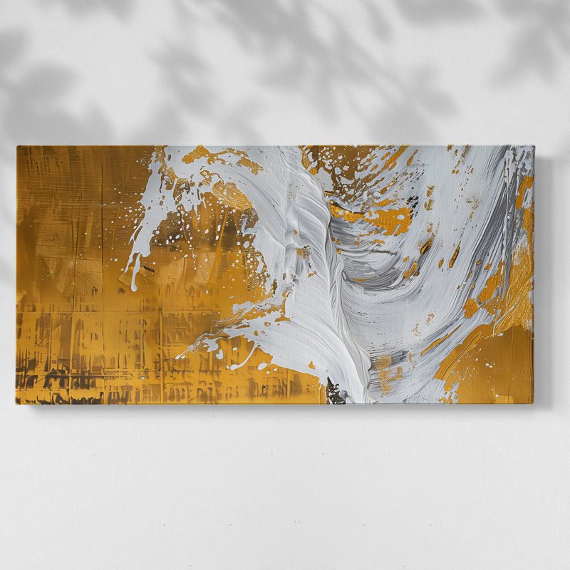 Série abstraite - CD XXXI - Toile tendue avec châssis encadré - Prêt à être accroché, H 21 po x l 41 po