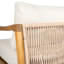 Fauteuil club d'extérieur, structure en bois d'acacia avec dossier en corde, coussins beiges hydrofuges pour patio / cour arrière / terrasse