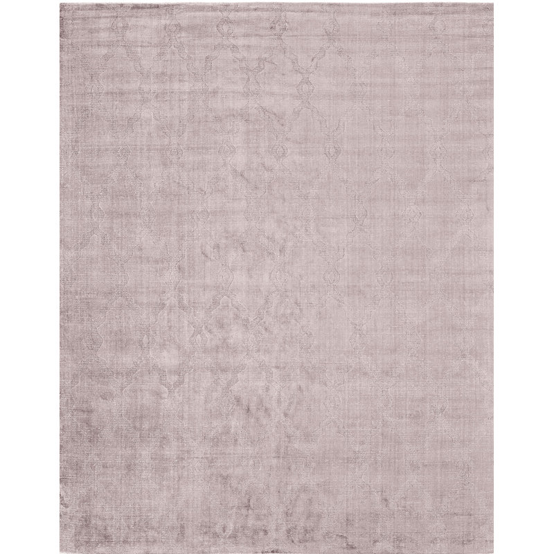 Tapis mauve en laine tissé à la main, 6 pi x 9 pi