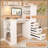 Computer Desk, Modern Office Desk With 3 Drawers, 4 Open Storage Shelves And 4-in-1 Power Outlets, Study Writing Desk, Home Office Desk With Hutch For Study
