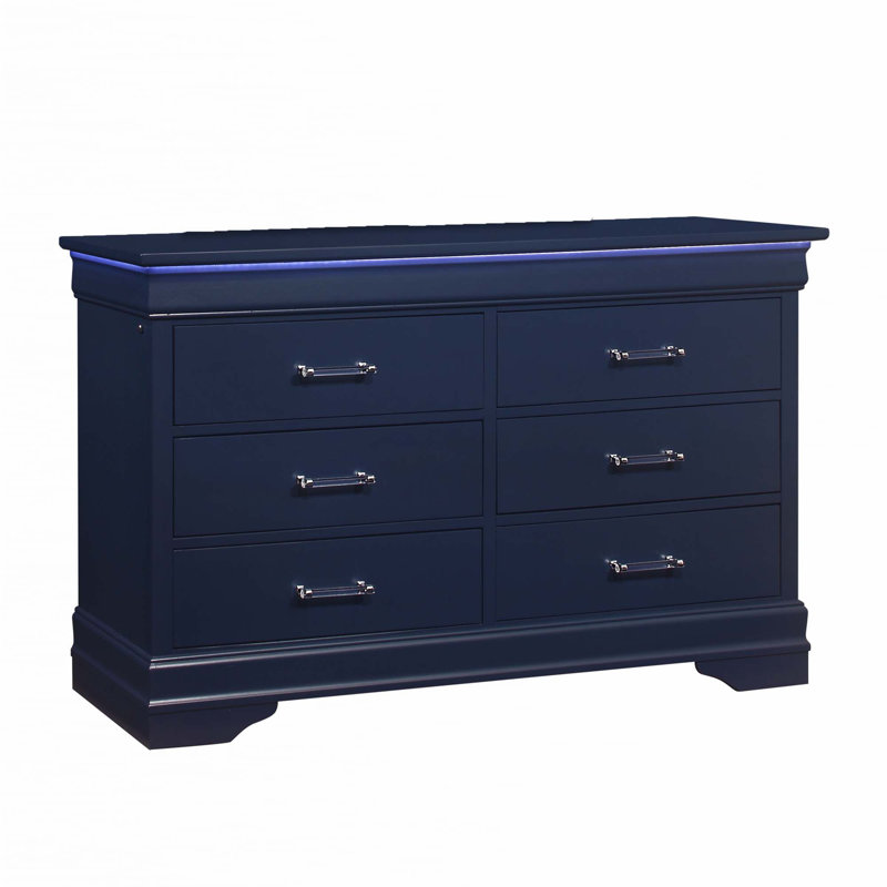 Ensemble de chambre à coucher 5 pièces, Bleu, Très grand
