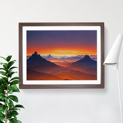 Urban Mountain Sunset - Framed Print