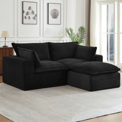 Canapés modulaires désossées, canapés désossés en nuage avec repose-pieds pour le salon, canapés modulaires modernes, confort et style surdimensionnés