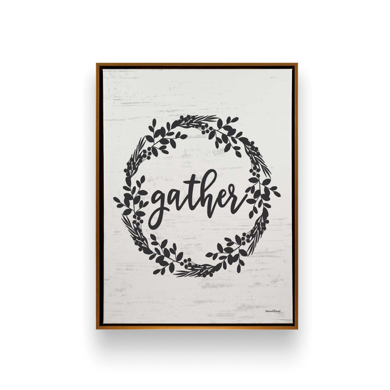 «Gather Wreath» par Art graphique, Toile avec cadre, L 18 po x H 24 po, Doré