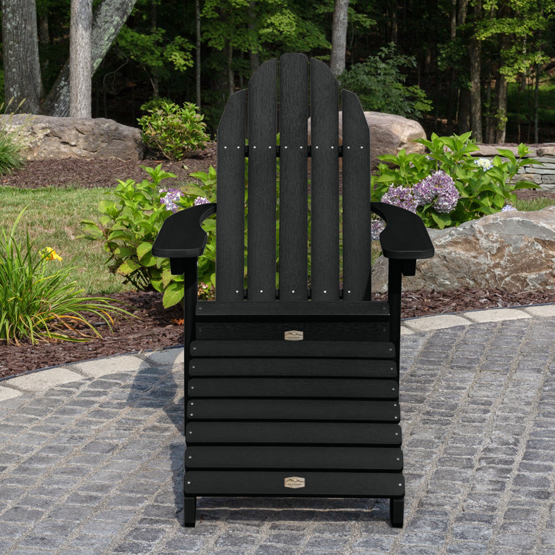 Hinz Outdoor Adirondack Chair With Ottoman, Abyss