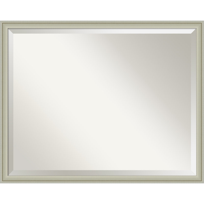 Miroir mural Merima, Rectangle, Argent, 23,75 po x 29,75 po