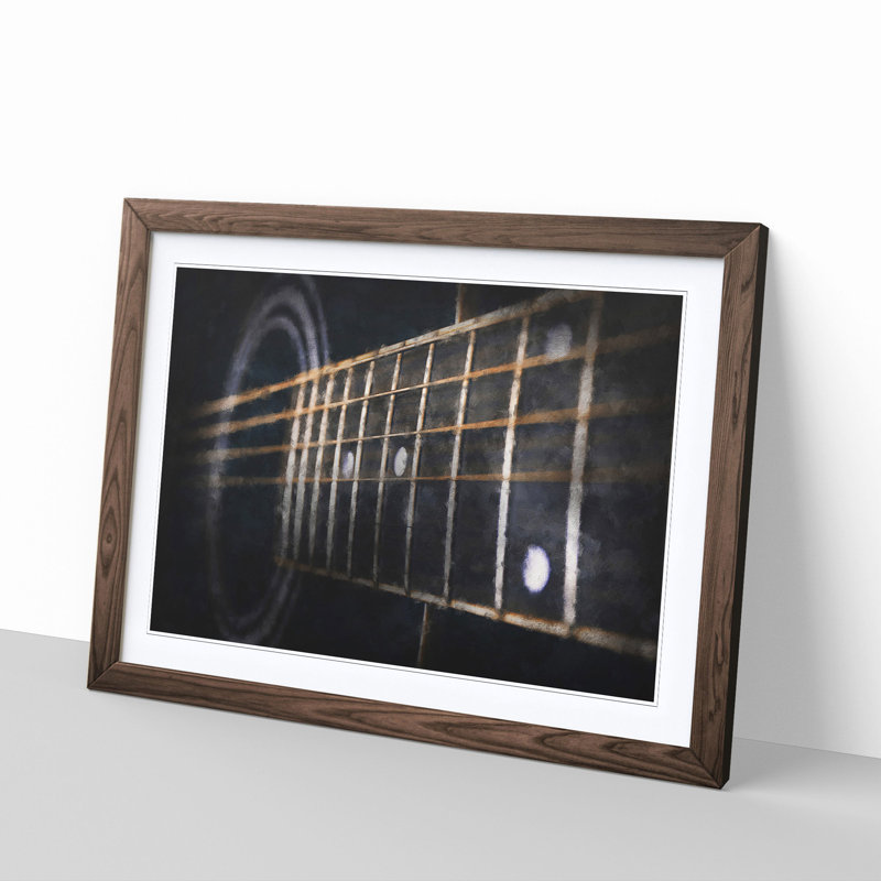 Strings of the Guitar - Picture Frame Graphic Art Print, Walnut Framed, 24cm H x 33cm W x 2cm D