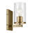 1-Light Brass Bath Vanity Wall Sconce with Clear Glass Shade-186837615