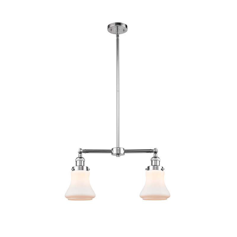 Edda 2 - Light Kitchen Island Pendant, No Bulb Included, Polished Chrome, Matte White