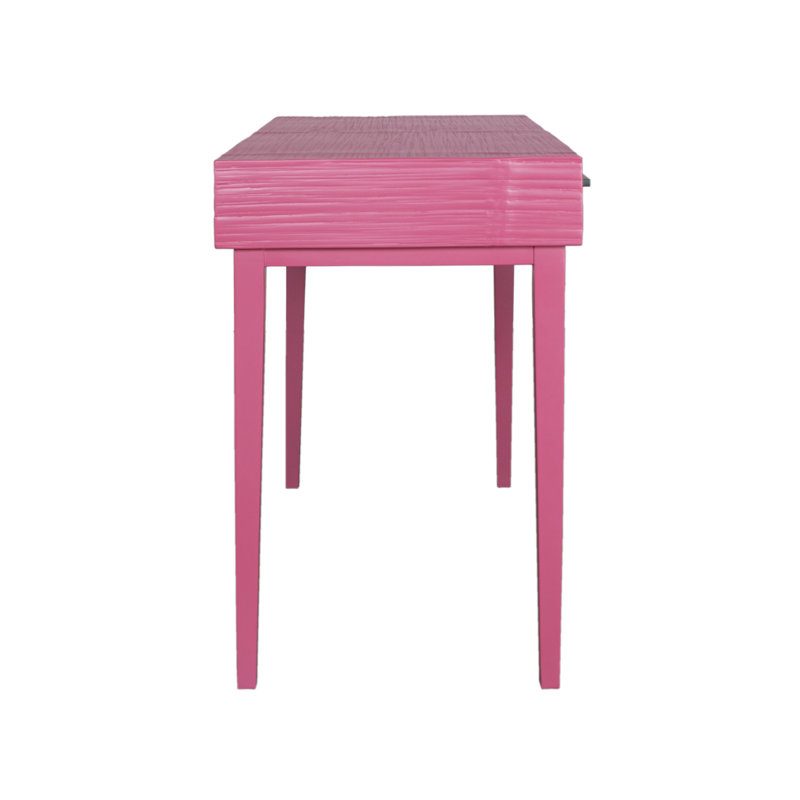 Andros Solid Wood Writing Desk, Hot Pink