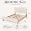 Lit tapissier moderne moderne, double, lin blanc-129912535-129912537