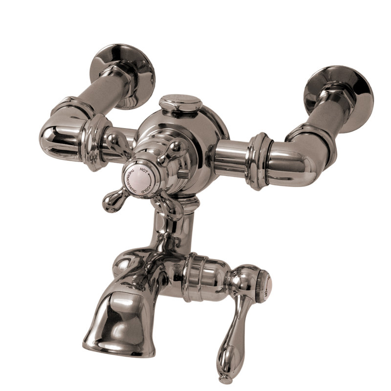 Robinet de baignoire mural thermostatique Strom Living, Nickel poli