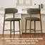 Ensemble de 2 tabourets de bar à hauteur de comptoir, tabourets de bar rembourrés Mid-Century avec pieds en métal robustes, tabourets de comptoir à siège incurvé en lin pour îlot de cuisine et salle à manger