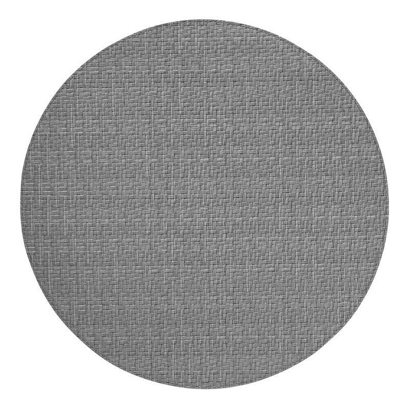 Wicker Round Placemats, Gray