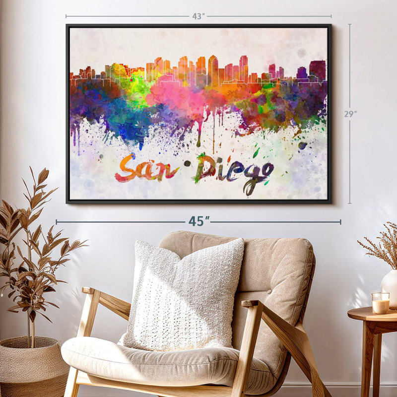 «San Diego Skyline Colors», H 29 po x l 43 po