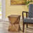 Sleek Concrete Accent Table With Abstract Grace - Lightweight Construction Hand-Painted Pattern Choice