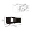 Table basse, tablette inférieure ouverte, noir