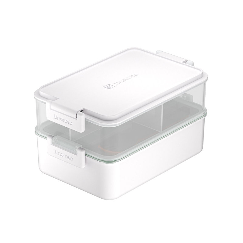Boîte à bento empilable tout-en-un Linoroso, Craie blanche