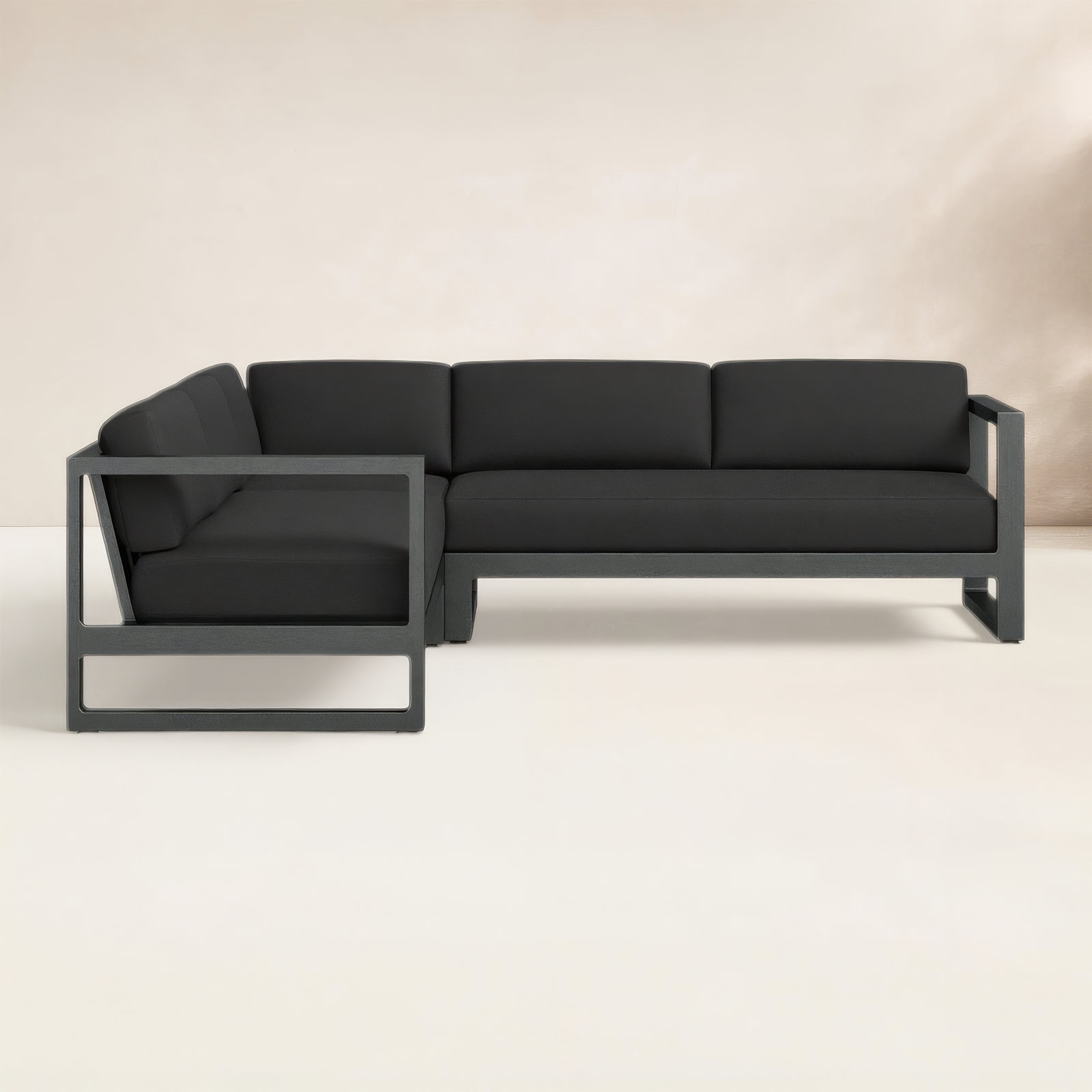 Georgie 96" Sunbrella® Patio Sectional, Spectrum Carbon Sunbrella® Plainweave