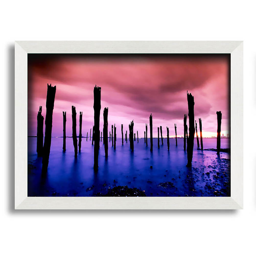 Purple Oceans Pink Skies Gerahmter Druck Wandkunst