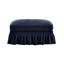 Repose-pieds en chenille beige et blanc-43609687