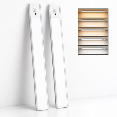 Rechargeable Motion Sensor Under Cabinet LED Light with 3 Spotlights, 40cm