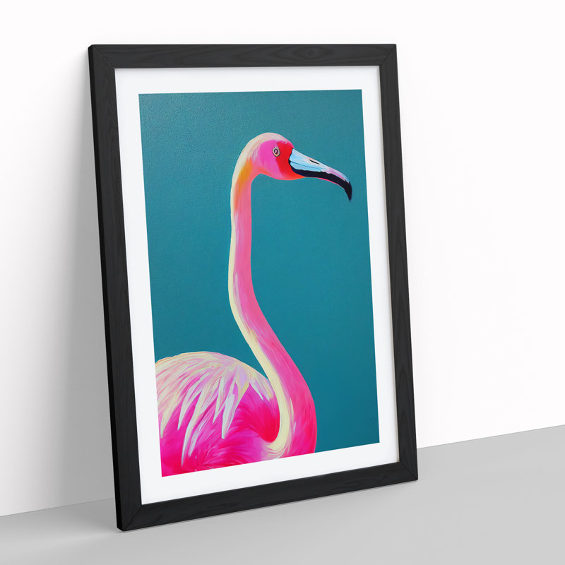 The Pretty Flamingo - Single Picture Frame Print, Black Framed, 46cm H x 34cm W x 2cm D