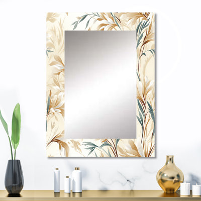Motif tropical Acencion Driftwood Dreams - miroir décoratif tropical, botanique, miroir mural floral, impression d'art en métal