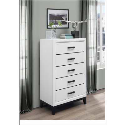 MIRAGE WHITE CHEST with Smooth-Glide Drawers and Durable Construction for Organized Storage and Elegant Home Decor